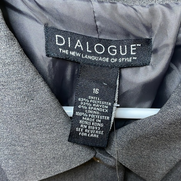 Women’s Vintage Dialogue Gray Blazer/ Jacket 16 NWT - Picture 2 of 10